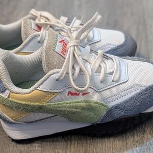 Puma Kids Shoes - White, Green, Yellow